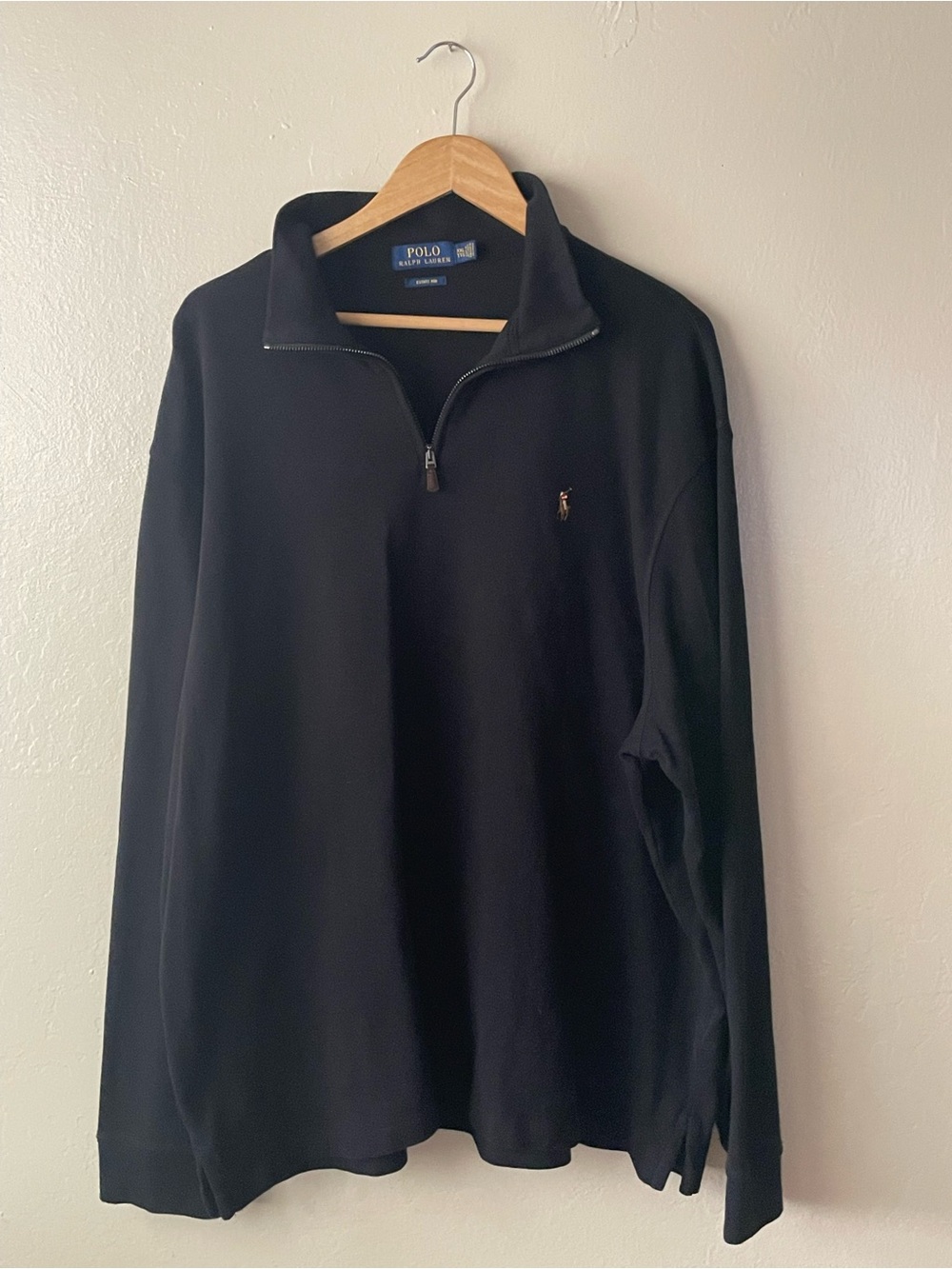 Polo by Ralph Lauren Black Half-Zip Pullover Sweatshirt preppy